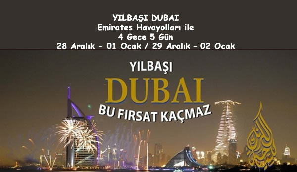 Air Arabia Havayolları ile 3 gece 4 gün 28 Aralık/01 Ocak turumuz Air Arabia kontenjanı dolduğu için yeni DUBAİ turumuz Emirates Havayolları ile 4 Gece...